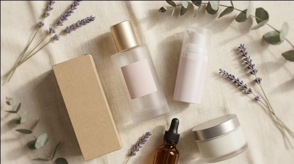 Beauty packaging components styled for concept and design review